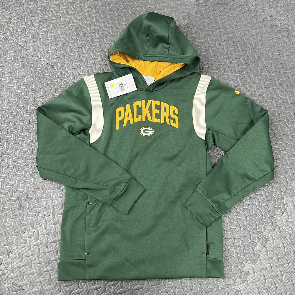 Nike Green Bay Packers Therma Hoodie Size XL 18/20 Kids Green Pullover